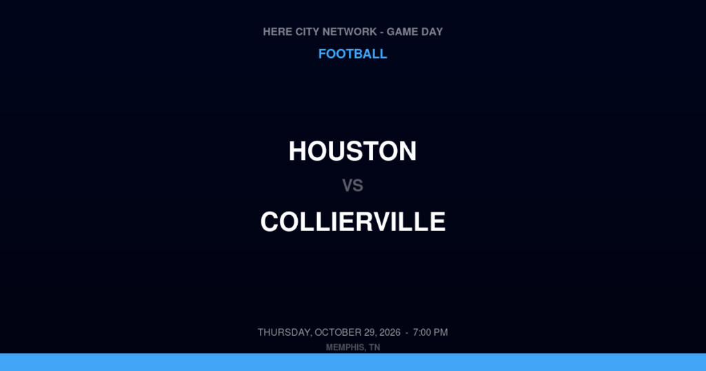 Houston vs. Collierville — Football Game Day — Collierville, TN — Oct 29, 2026