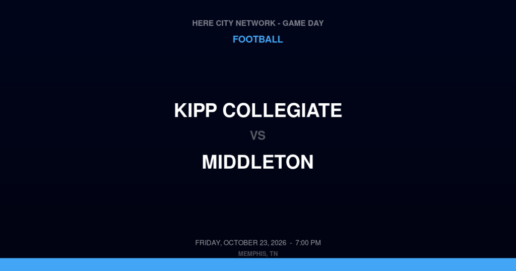 KIPP Collegiate vs. Middleton — Football Game Day — Middleton, TN — Oct 23, 2026