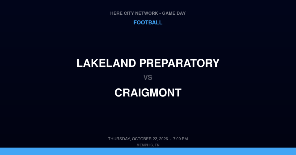 Lakeland Preparatory vs. Craigmont — Football Game Day — Memphis, TN — Oct 22, 2026