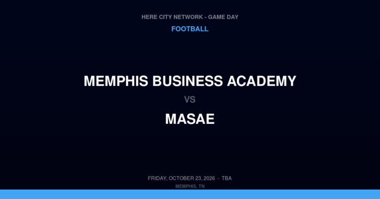 Memphis Business Academy vs. MASAE — Football Game Day — Memphis, TN — Oct 23, 2026