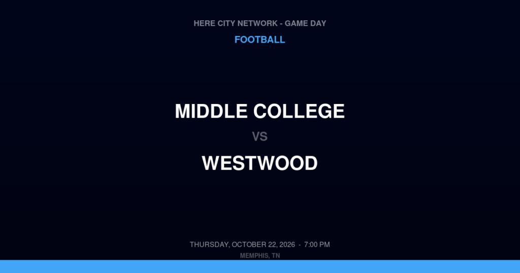 Middle College vs. Westwood — Football Game Day — Memphis, TN — Oct 22, 2026