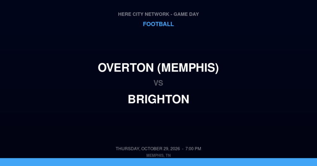 Overton (Memphis) vs. Brighton — Football Game Day — Brighton, TN — Oct 29, 2026