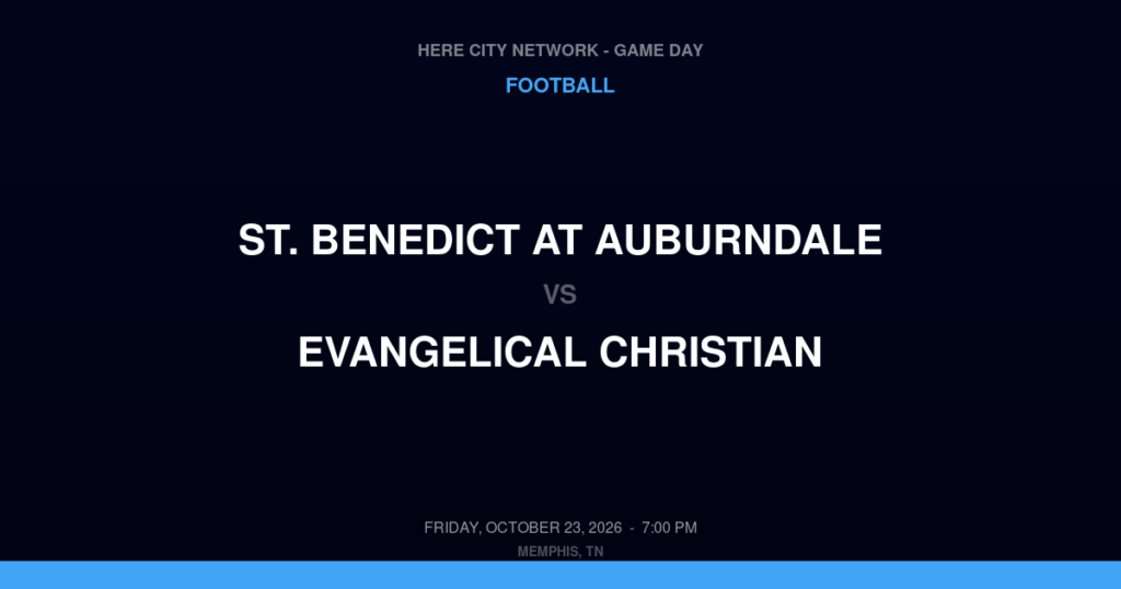 St. Benedict at Auburndale vs. Evangelical Christian — Football Game Day — Cordova, TN — Oct 23, 2026