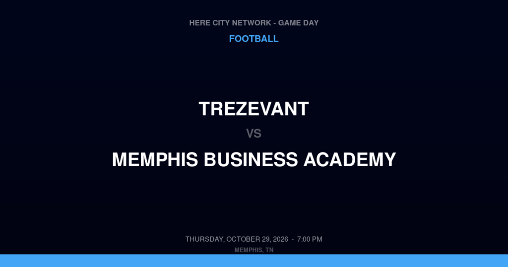 Trezevant vs. Memphis Business Academy — Football Game Day — Memphis, TN — Oct 29, 2026