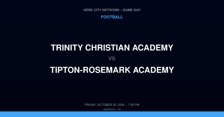 Trinity Christian Academy vs. Tipton-Rosemark Academy — Football Game Day — Millington, TN — Oct 30, 2026