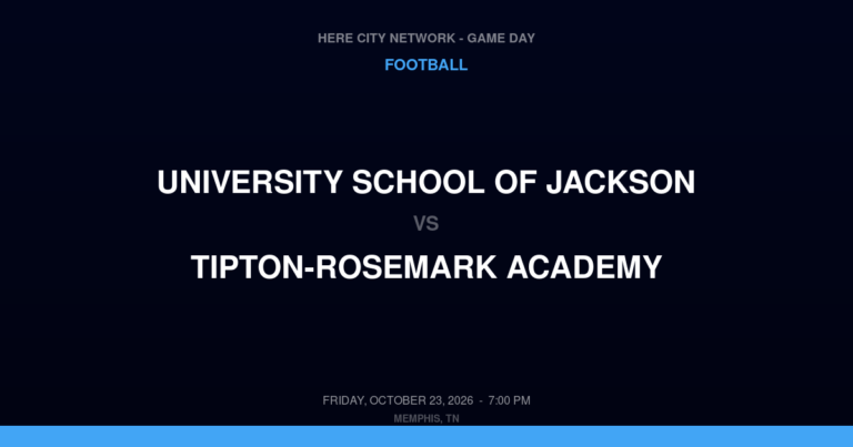 University School of Jackson vs. Tipton-Rosemark Academy — Football Game Day — Millington, TN — Oct 23, 2026